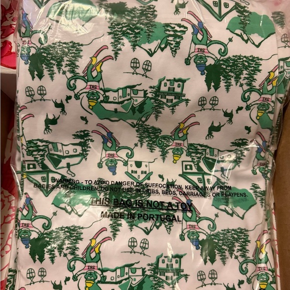 Roller Rabbit Ski Toile Long Sleeve Polo Pajamas set - Picture 2 of 8